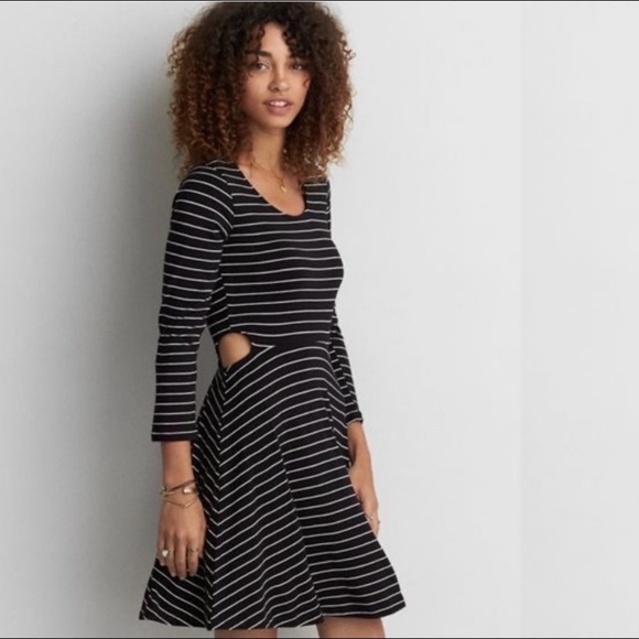 American Eagle Soft & Sexy Cut Out Dress Striped - Picture 1 of 6